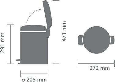Сміттєвий бак з педаллю 5 л безшумний мигдальний NewIcon Brabantia