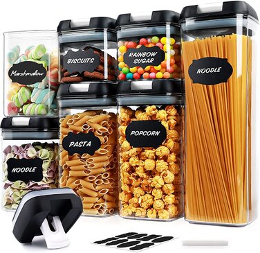 Набір ємностей для зберігання 7 предметів, чорні Amzeeniu