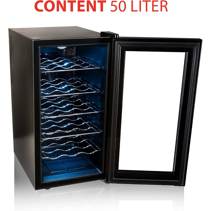 Винний холодильник до 18 пляшок чорний alpina