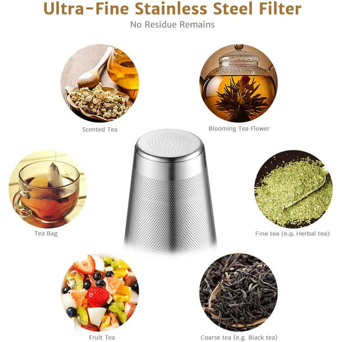 Чайник заварювальний скляний з фільтром для чаю 1,5 л, сріблястий Glastal