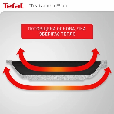 Tefal Trattoria Pro Сковорода, 28см, Алюминий, Бакелит, Серый