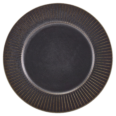 Тарілка 21 см, Terra Porcelain Black Fluted, GenWare