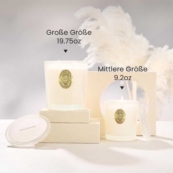 Ароматна свічка M&SENSE Лісова хатина, ароматичні свічки у склянці, натуральна соєва свічка, час горіння 55 годин, подарункові свічки для жінок та чоловіків, подарункова свічка (вершковий ванільний торт, 560 г)