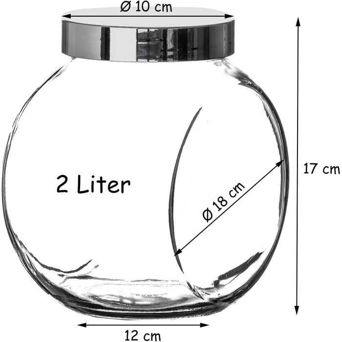 Набір із 2-літрових банок для цукерок із закручуваними кришками BigDean