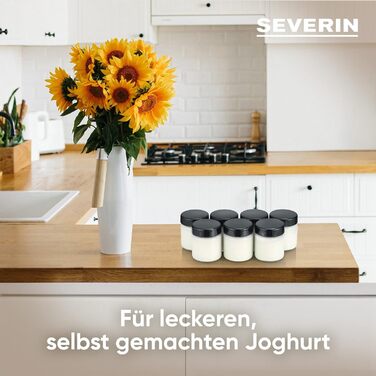 Порційні баночки 150 мл для йогуртниць, набір 7 предметів, чорні Severin