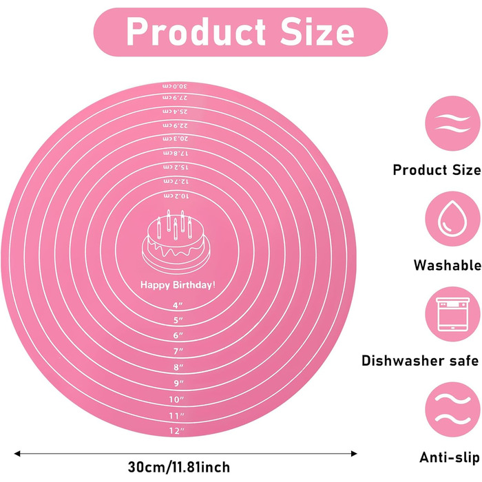 Круглий силіконовий килимок для випічки 30 см Molain