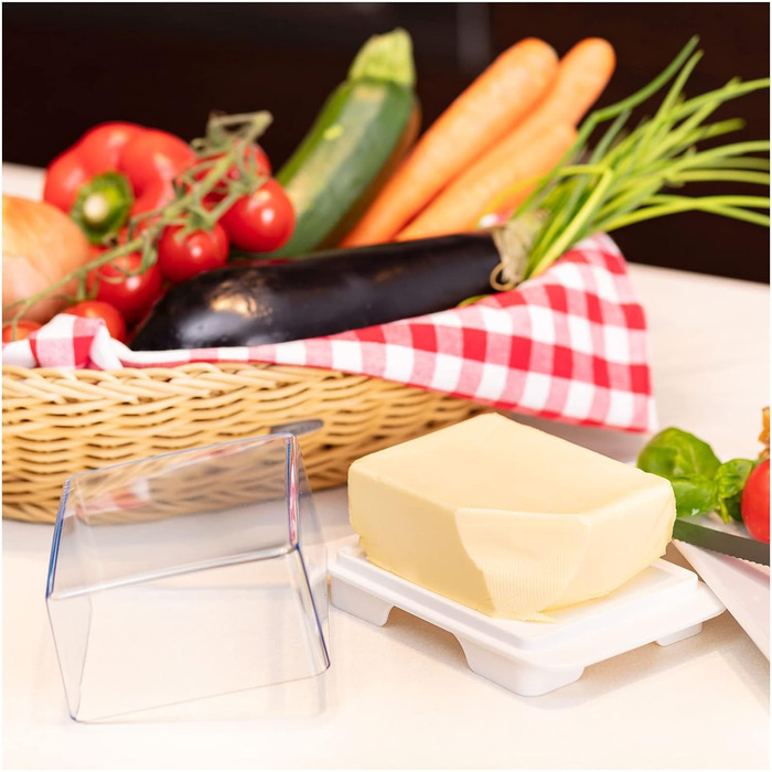 Маслянка Westmark - ідеально підходить для сервірування та зберігання - можна мити в посудомийній машині - спеціальний рельєф для надійного захоплення (Ексклюзив, набір з 2 шт. )