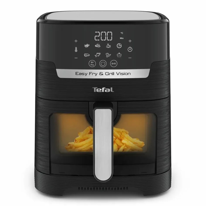 Tefal Мультипечь Easy Fry&Grill Vision Window, 1550Вт, чаша-4.2л, сенсорное управл., 10 программ, с окошком, пластик, черный