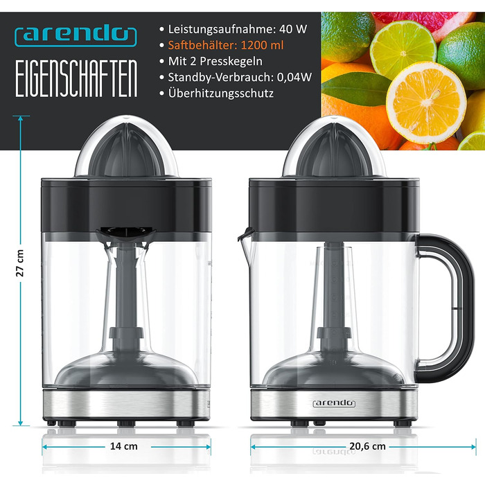 Соковижималка електрична для цитрусових 1,2 л Lizi Arendo
