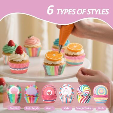 Набор из 300 бумажных формочек для мафинов, разноцветный AiQInu