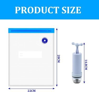 Вакуумні пакети 10 пакетів з насосом 22 x 28 см leyomgamz