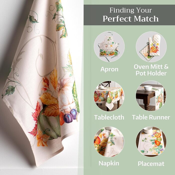 Набір із 3 багатоцільових кухонних рушників Барних рушників День подяки/Різдво (50 см x 70 см) (18 - Lumina, 50 x 70 см (Набір із 3 шт.)), 39 Hermine Noel