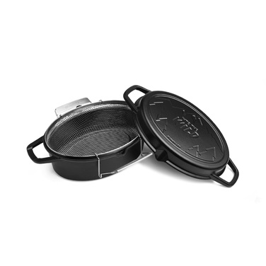 Жаровня чавунна з кришкою та кошиком для смаження Burnhard