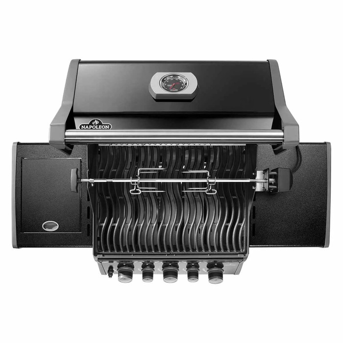 Газовий гриль Napoleon Rogue 425R з бічним пальником Sizzle Zone та вертілем, чорний RB425RSBPK-2-UA-R Код: 013123