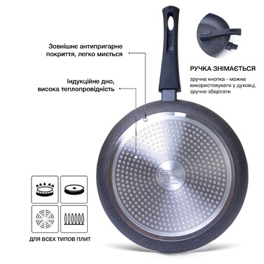 Сковорідка Fissman COSMIC BLACK 28x5,4 см індукційна (4369)