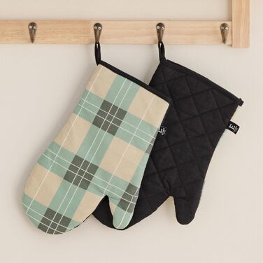 Рукавички для духовки 19 x 30 см, набір 2 предмети, зелений Tartan ESSEX