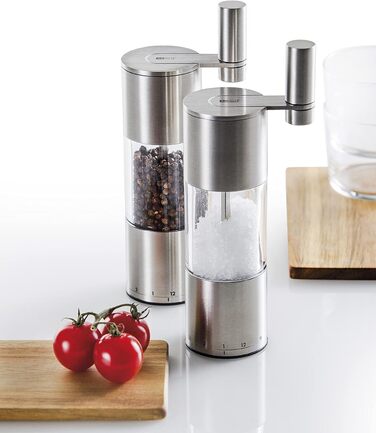 Млин для перцю та солі з рукояткою, набір 2 предмети з упаковками 50 г перцю та морської солі Select AdHoc