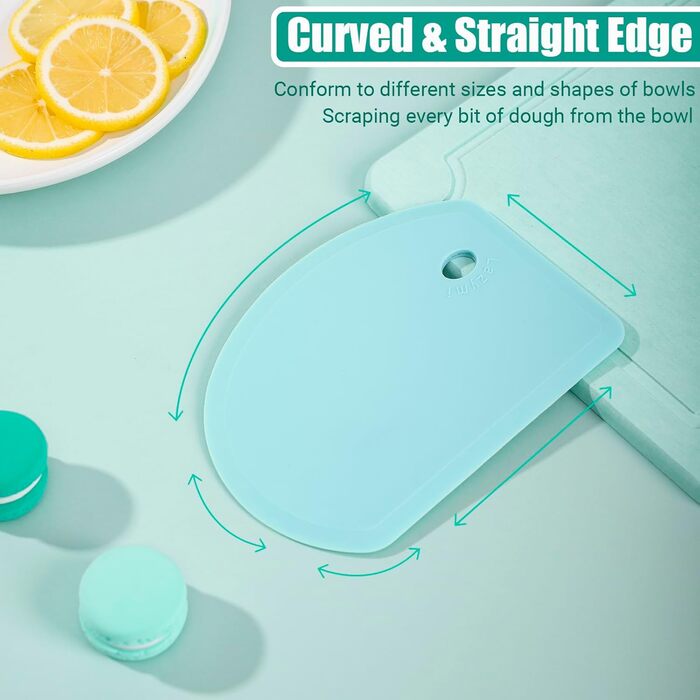 Гнучкий силіконовий скребок для тесту 15,2 х 11 см м'ятно-зелений Lazymi