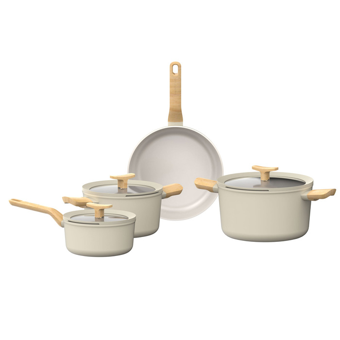 Набір посуду з антипригарним покриттям BergHOFF LEO BALANCE Cream, 7 пр.