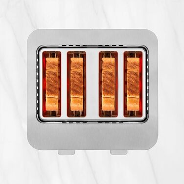 Тостер Ufesa Quartet Delux 4 скибочки, 2 цифрових РК-екрани, 1500 Вт, 4 широкі слоти, 7 рівнів підрум'янювання 4 коротких слота Inox Digital