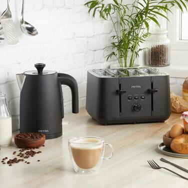 Ручна еспресо-машина Petra з піноутворювачем для молока - сумісна з меленою кавою, італійський насос тиском 15 бар, знімний резервуар для води 1,6 л, в комплекті мірна ложка та портафільтр, 850 Вт, еспресо-машина з нержавіючої сталі PT6137VDE з піноутворю