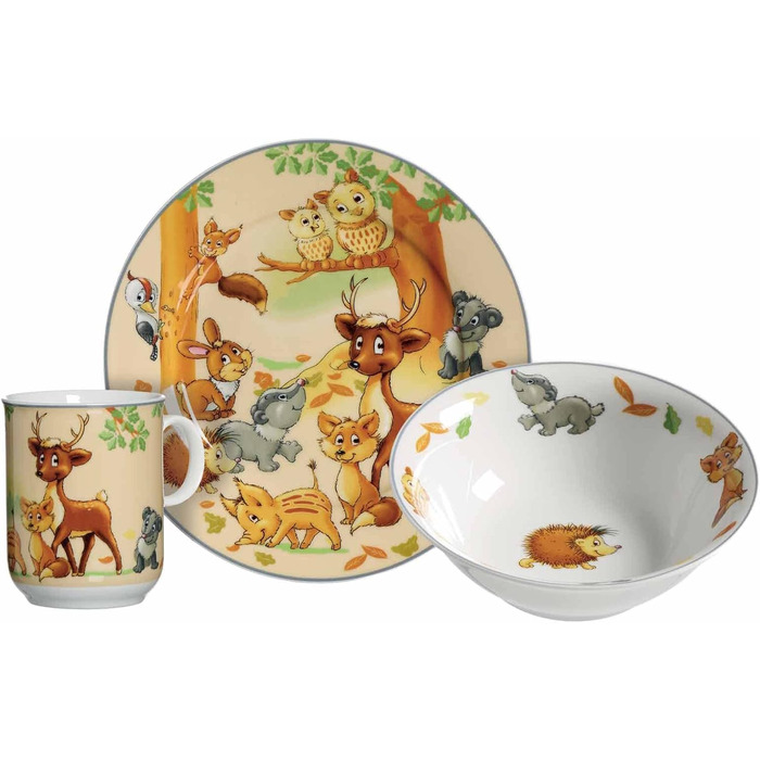 Набір дитячого посуду та столових приборів, 7 предметів Лісові тварини Ritzenhoff & Breker