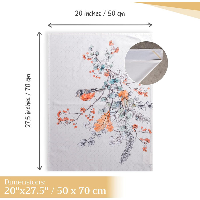 Набір із 3 багатоцільових кухонних рушників Барних рушників День подяки/Різдво (50 см x 70 см) (27 - Білуватий шеббі-шик, 50 x 70 см (набір із 3 шт.)), 39 Hermine Noel