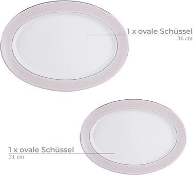 Набор посуды konsimo Combi на 6 персон Набор тарелок SCANIA Modern 18 предметов Столовый сервиз - Сервиз и наборы посуды - Комбинированный сервиз 6 персон - Сервиз для семьи - Посуда белая Столовая посуда (24 предмета)