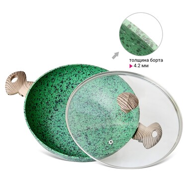 Сковорода ВОК Fissman MALACHITE 30x9 см (4309)