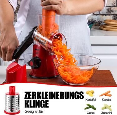 Терка для сыра/овощей с 3 барабанными лезвиями Geedel