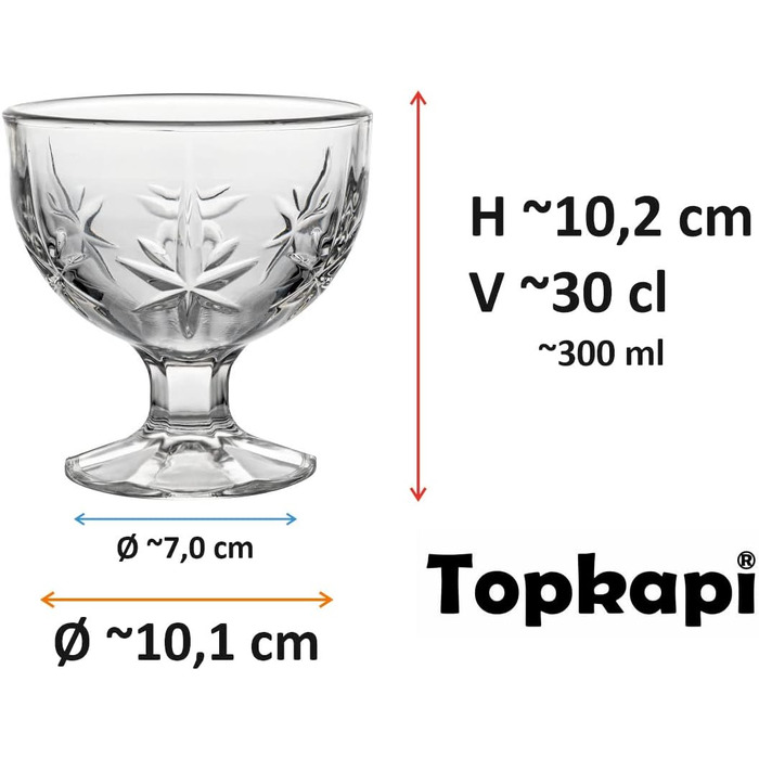 Набір креманок для мороженого 6 шт. 300 мл Topkapi