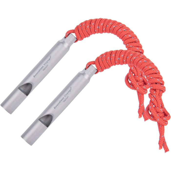 Титановый аварийный свисток с шейным ремнем для кемпинга 2 шт. Boundless Voyage