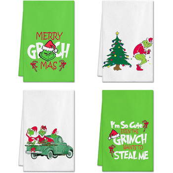 Набір з 4 різдвяних кухонних рушників 45 x 65 см, набір L Ohok