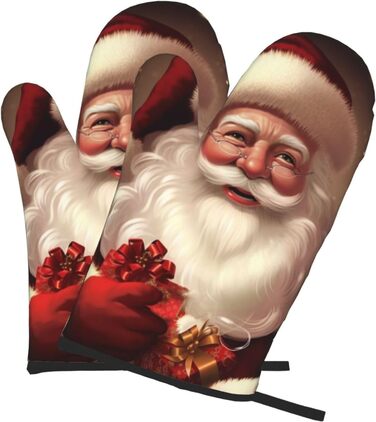 Набор из 2 рукавичек для духовки 15 х 28 см, Санта-Клаус ULKMFFCF