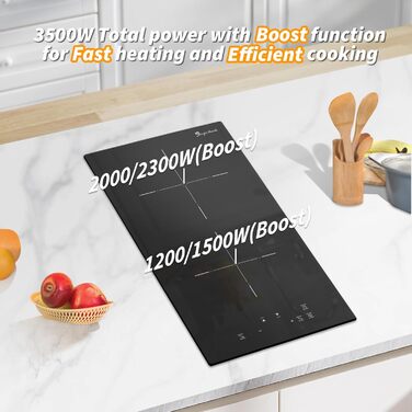 Вбудована індукційна варильна поверхня на 2 конфорки 3500 Вт singlehomie