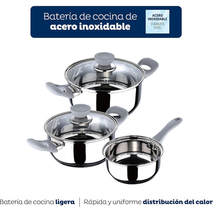 Набір каструль з нержавіючої сталі, 5 предметів Alexia San Ignacio