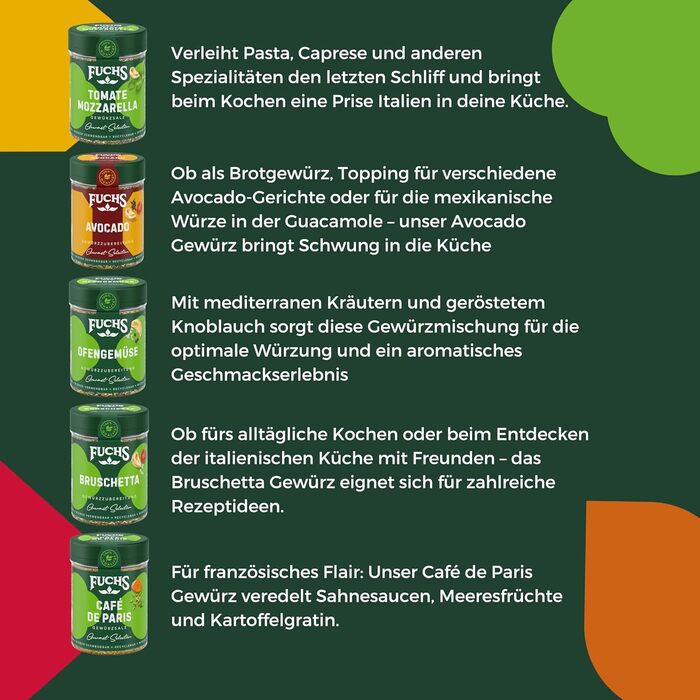 Подарунковий набір із 5 сумішей спецій Veggie Fuchs