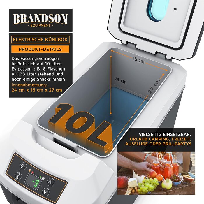 Електричний автохолодильник 10 л 45 Вт Brandson