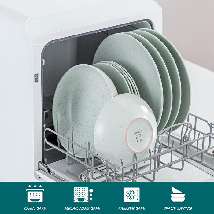 Столовий сервіз з керамограніту, ванкассо 32 предмети Карстовий комбінований сервіз з фаянсу, набір посуду у вінтажному вигляді для 4-12 осіб (Sabine-lg, посуд для 4 осіб)