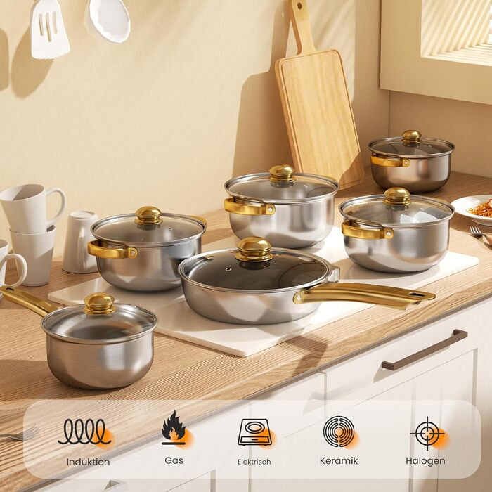 Набір каструль та сковорідок 12 предметів Mihoho