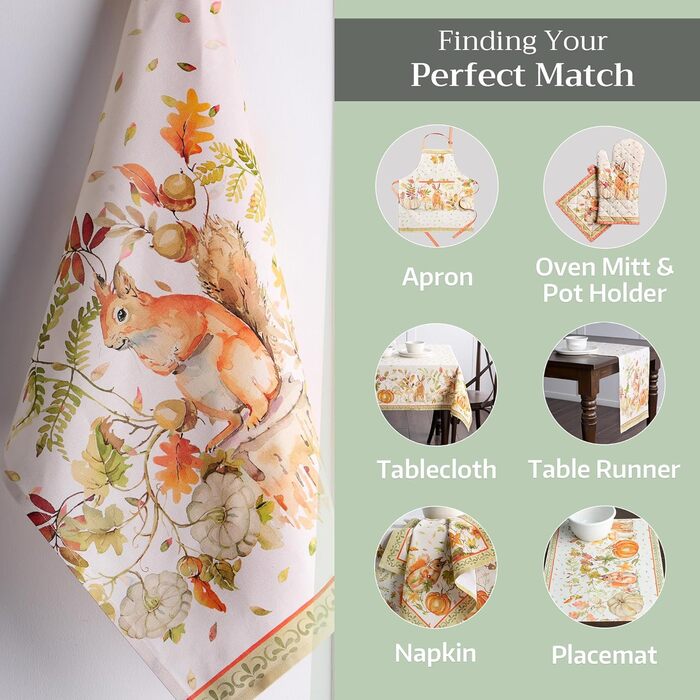 Набір з 3 багатоцільових кухонних рушників Maison d&39 Hermine Сільське Різдво зі 100 бавовни Барні рушники День подяки/Різдво (50 см x 70 см) (помаранчевий (ніжний) або нейтральний з помаранчевими акцентами)