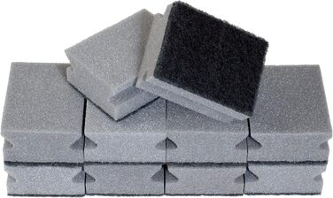 Губка для миття посуду, набір 10 предметів, сірий/чорний Sonty