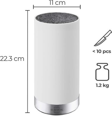 Универсальный ножевой блок без ножа белый Silberthal