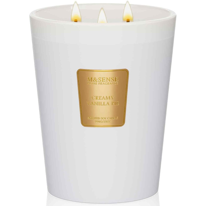 Необычайно большая ароматическая свеча с ванилью 990 г, время горения 150 часов M&SENSE