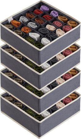 Набір з 4 органайзерів для шкарпеток і спідньої білизни, сірий Lifewit