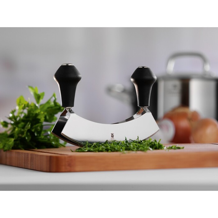 Ніж для зелені (мезалуна), 2 леза 17,5 см WMF