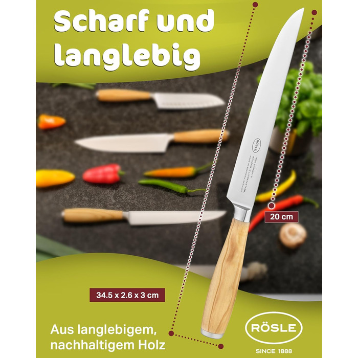 Ніж для м'яса 20 см Artesano Rosle