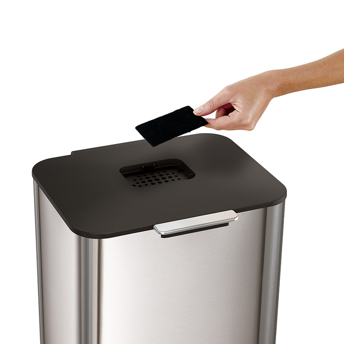 Контейнер для сміття з двома баками 60 л металік Totem Compact Joseph Joseph