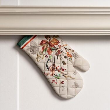 Рукавички для духовки Maison d&39 Hermine, Прихватки для каструль, 100 бавовна, термостійкі кухонні рукавички, рукавички для духовки (19 см x 33 см) та прихватки для каструль (20 см x 20 см) для приготування їжі, Morzine - Рукавички для духовки (19 x 33 с