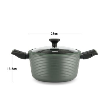 Каструля Fissman BRILLIANT 28x13,5 см / 7,1л зі знімними ручками (14383)